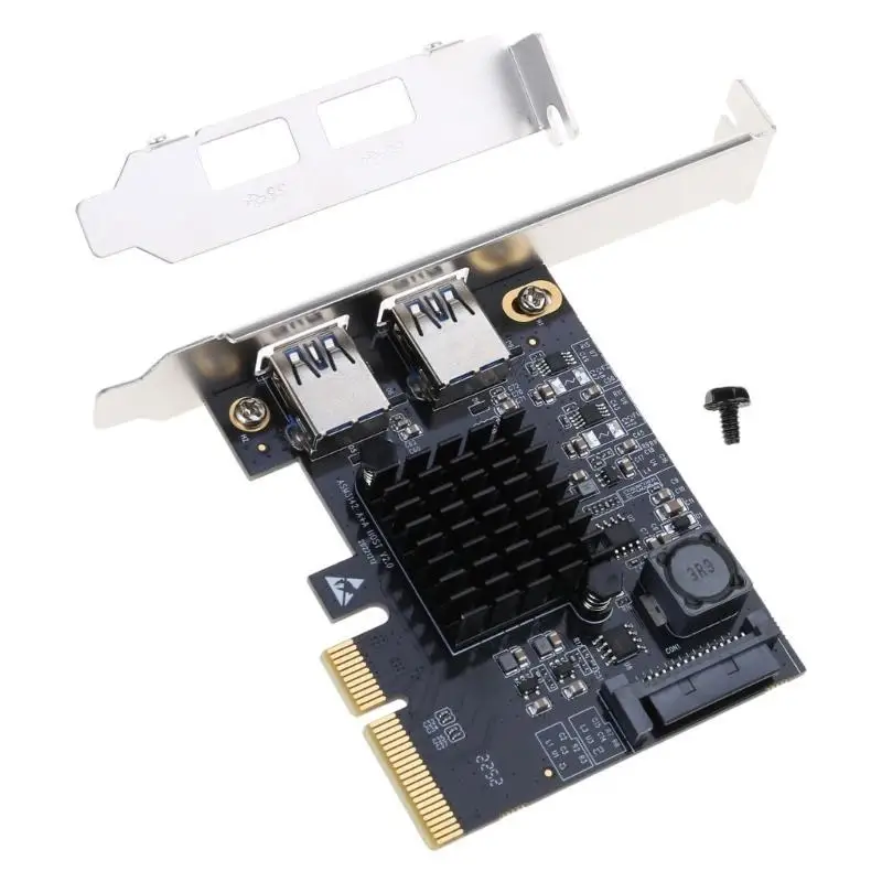 

Y1UB 2-Ports 10Gbps USB 3.1 PCI for Express (PCIe) X16 Expansion Card USB Self-Powered ASM3142 Chip for Windows / Linu