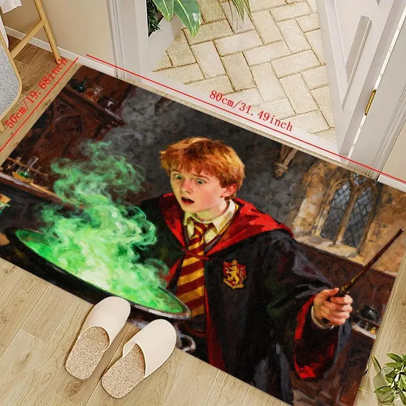 

1PC Harry Potter Ron Weasley Gryffindor Potion Scene Floor Mat, Iconic Wizarding World Magic Spell Area Rug, Non-Slip Washable D