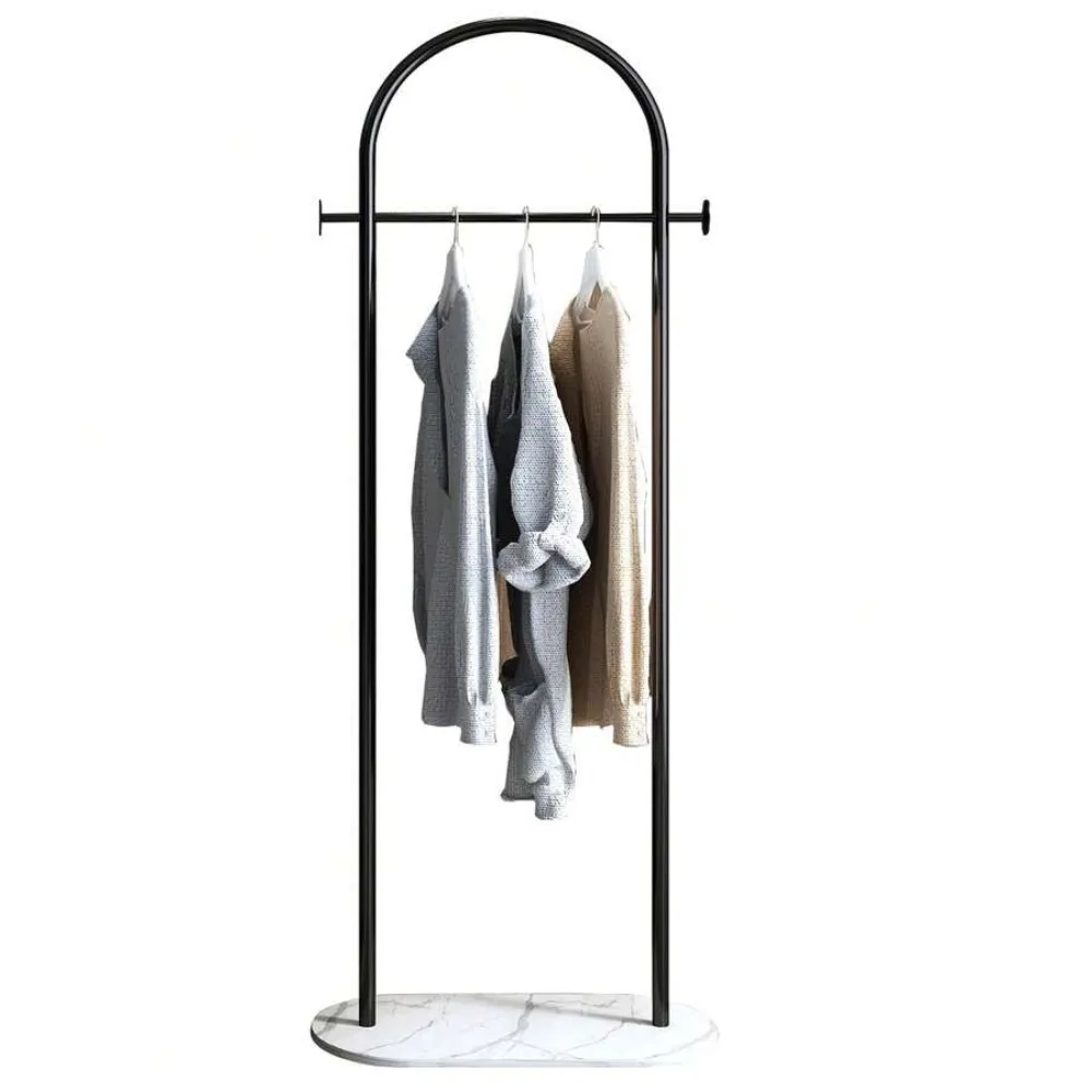 Heavy Duty Freestanding Clothing Rack Black, Metal Coat Rack Stand with Shelves, Modern Space Saving Garment Organizer for Small Bedroom Entryway Boutique, 60 x 12 x 60 Inches, Portable Double Rod Clothes Hanger for Hanging Jackets Shirts Towels