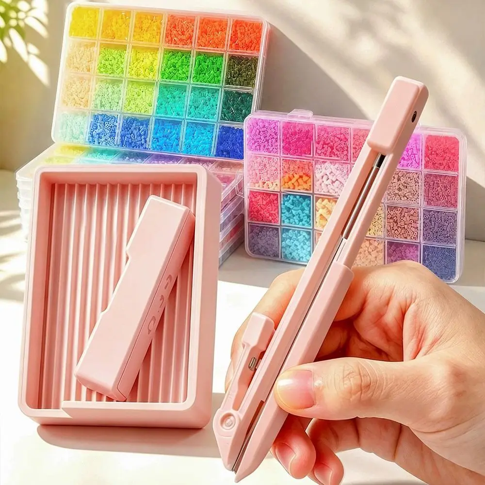 Retractable Fuse Bead Pen Single Needle Smooth Gliding Bead Placement Pen DIY Jam Resistant Bead Tweezer Pen Teens and Adults