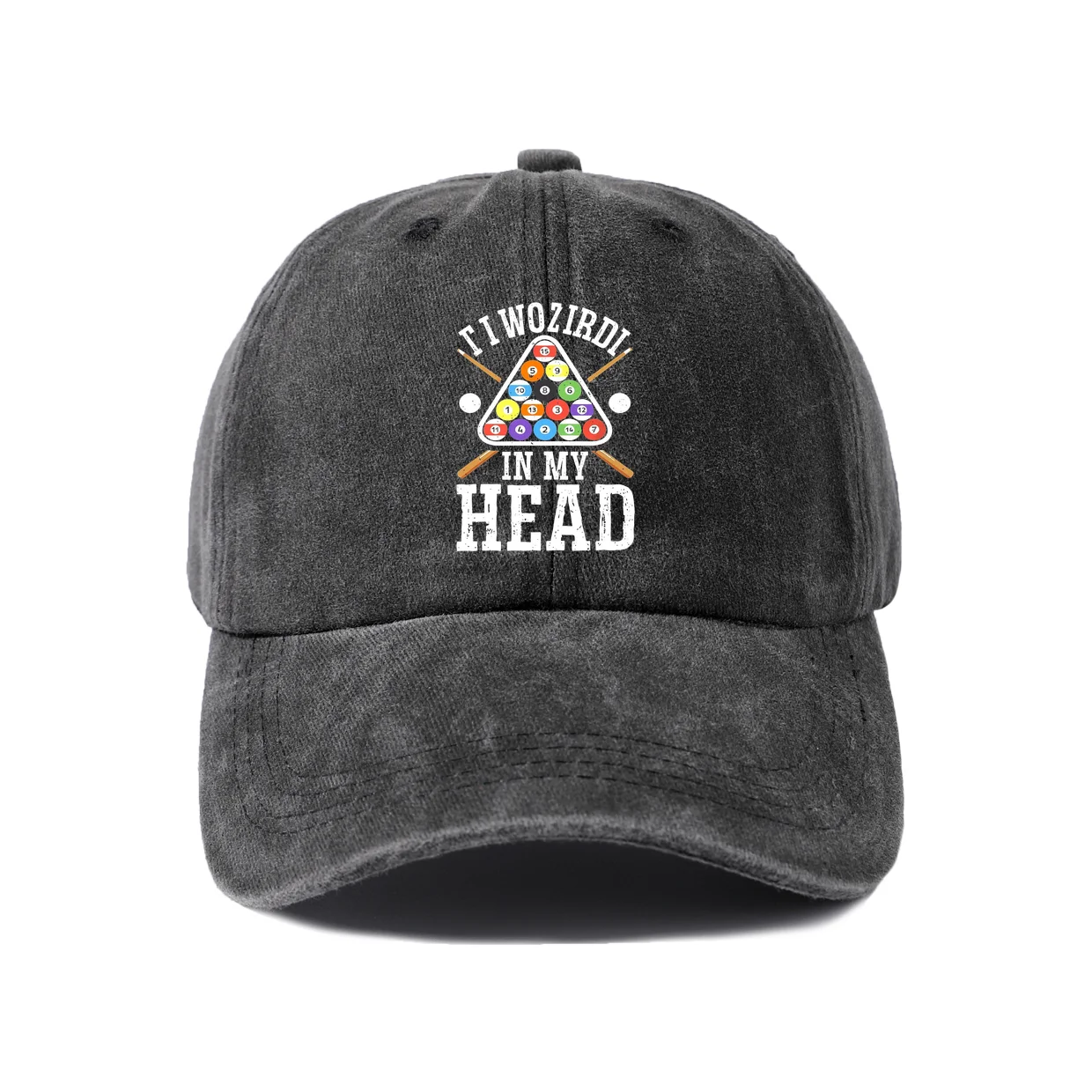 Wizard in My Head Graphic Baseball Cap, Vintage Washed Adjustable Unisex Dad Hat, Casual Gift