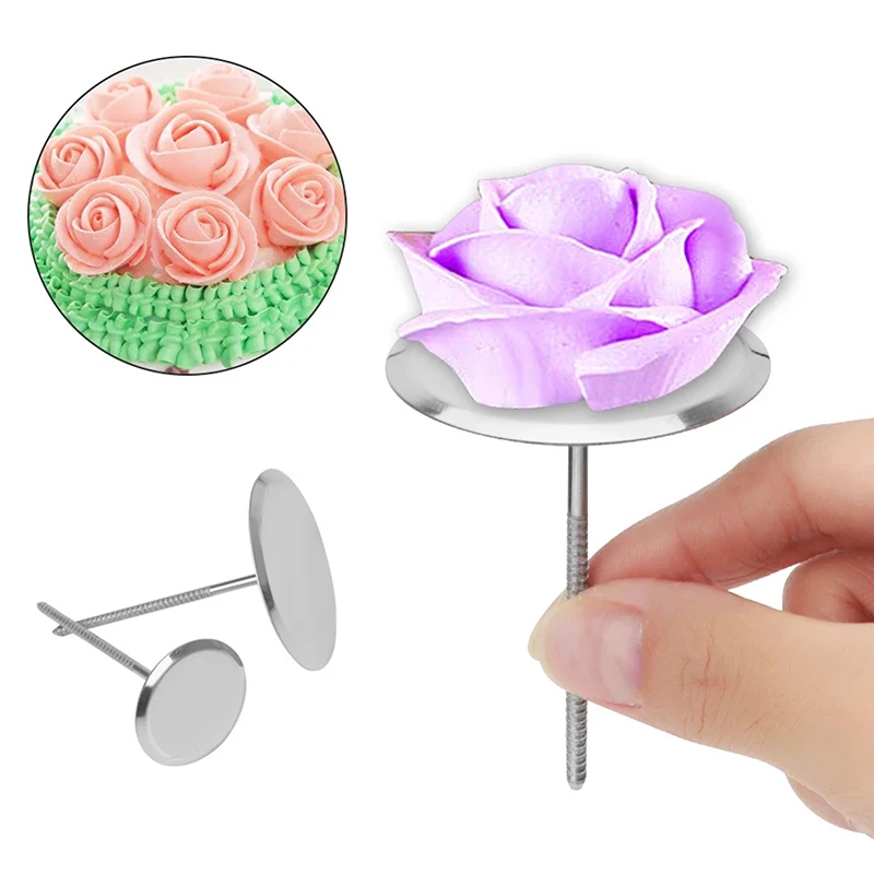 Stainless Steel Cake Piping Nail Tips Cream Stand Chocolate Fondant Decoration Flowers Transfer Tray Baking Decorating Tools