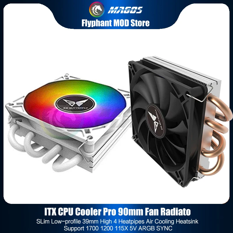 

4 Heatpipes RGB CPU Cooler ITX Case Pro Radiator Silent PWM 4PIN 150W For Intel LGA 115X 1200 1700 Ventilador