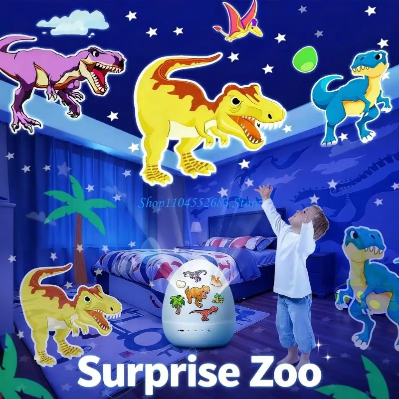 

Y6GD проектор с яйцами динозавров, ночник, USB перезаряжаемая вращающаяся на 360 градусов атмосферная лампа