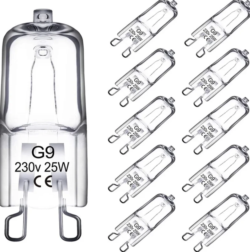 10PCS G9 20W 25W 33W 40W 60W Eco Halogen Light Bulbs Capsule LED Lamp Bulbs Inserted Beads Crystal Lamp Halogen Bulb 220V 2#