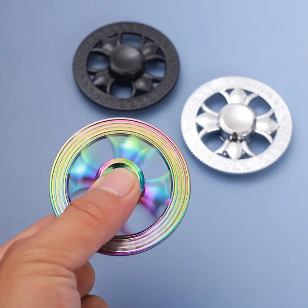 Zabawki Żyroskop Obrotowy Okrągły Spinner Antystresowy Stop Cynku Łagodzą Zmęczenie Spinner Biurkowy Metalowy Żyroskop Palcowy Dla Dorosłych