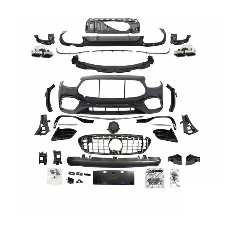 Hot selling ABS Auto Parts Front Bumper Support Grille Exhaust Pipe Licence Board Upgrade Body Kit 2020