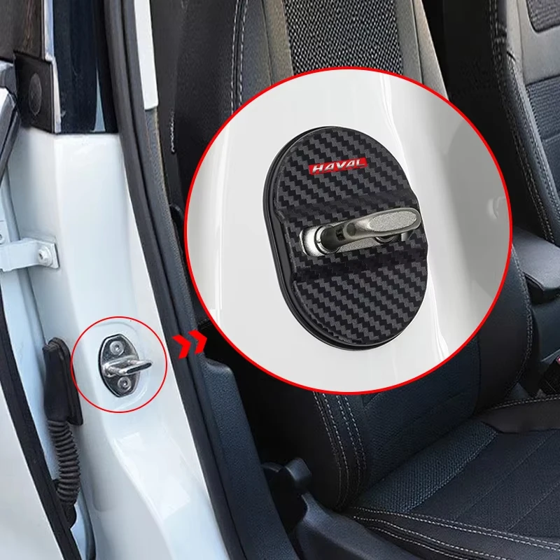 Car Door Lock Protective Cover Door Latch Anti-rust Shell Auto Exterior Accessories For Haval Jolion H6 M6 Dargo Raptor F7 H7