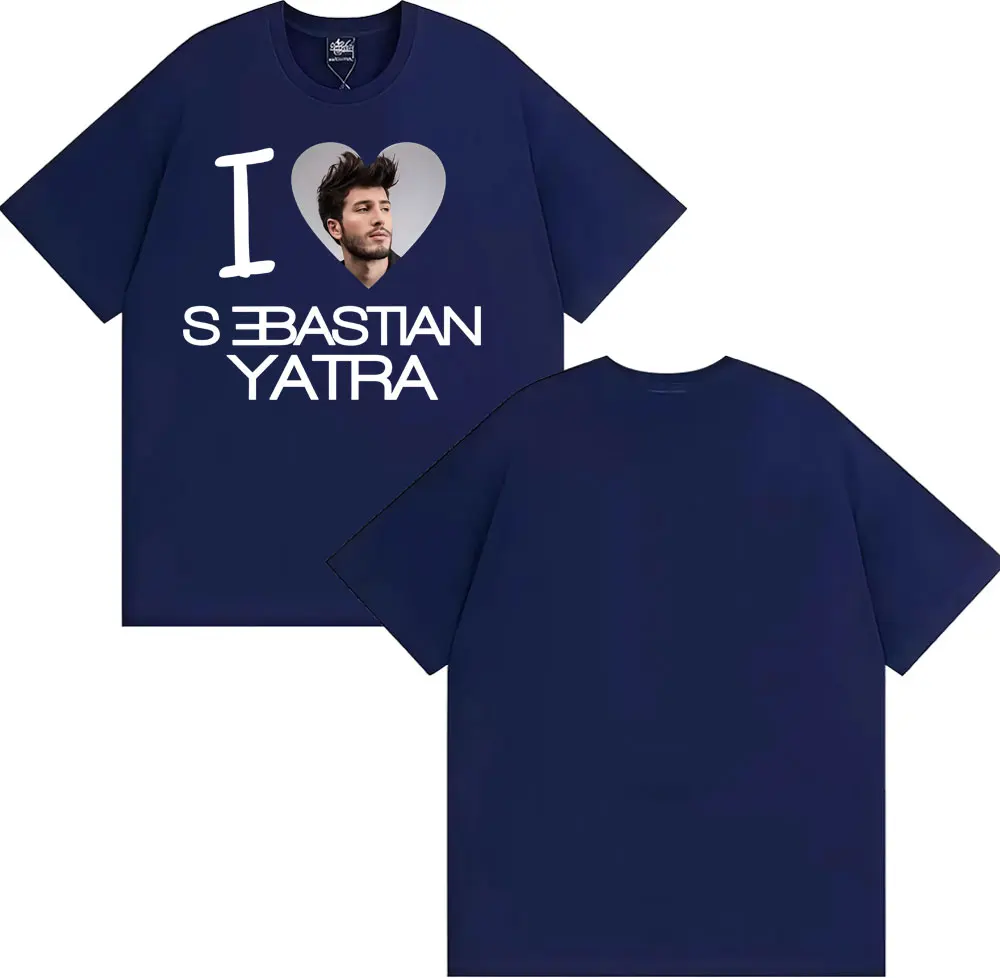 I Love Sebastian Yatra Singer T Shirts Men's Clothing Fashion Trend Short Sleeve T-shirt Unisex High Quality 100% Cotton T Shirt