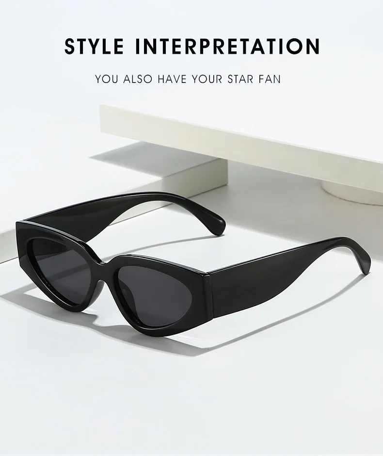 Neue Vintage Cat-Eye Sonnenbrille für Damen und Herren, Marken-Rundbrille, Ovale Sonnenbrille für Männer und Frauen – Detail 10