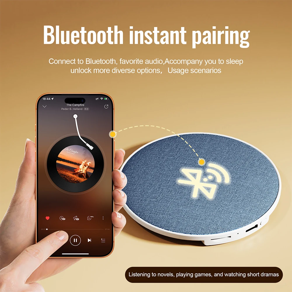 Беспроводная Bluetooth-колонка для подушки с функцией белого шума, Hi-Fi стереозвуком для глубокого сна и расслабления