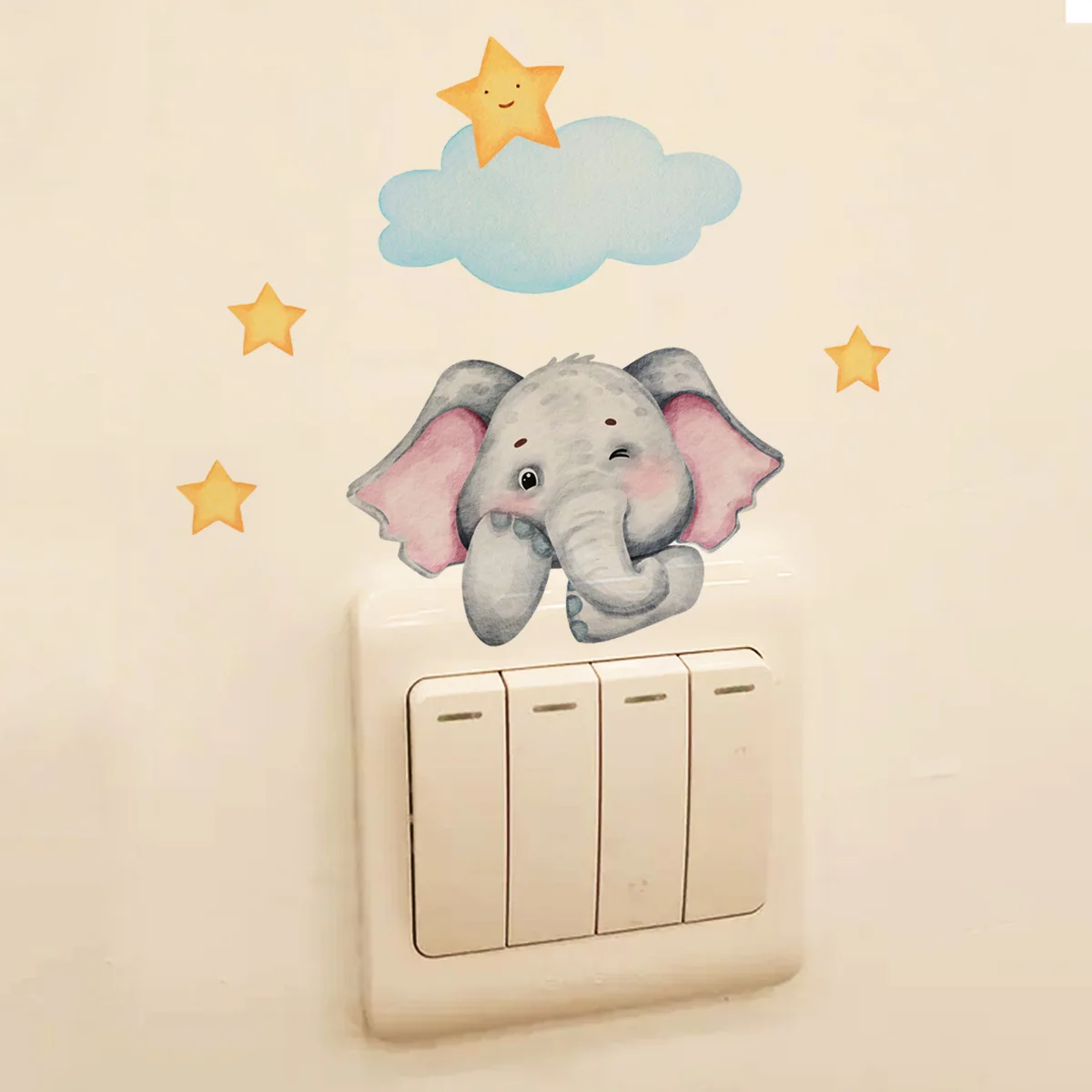 

Personalized Baby Elephant Bedroom Dining Room Switch Sticker Background Wall Sticker