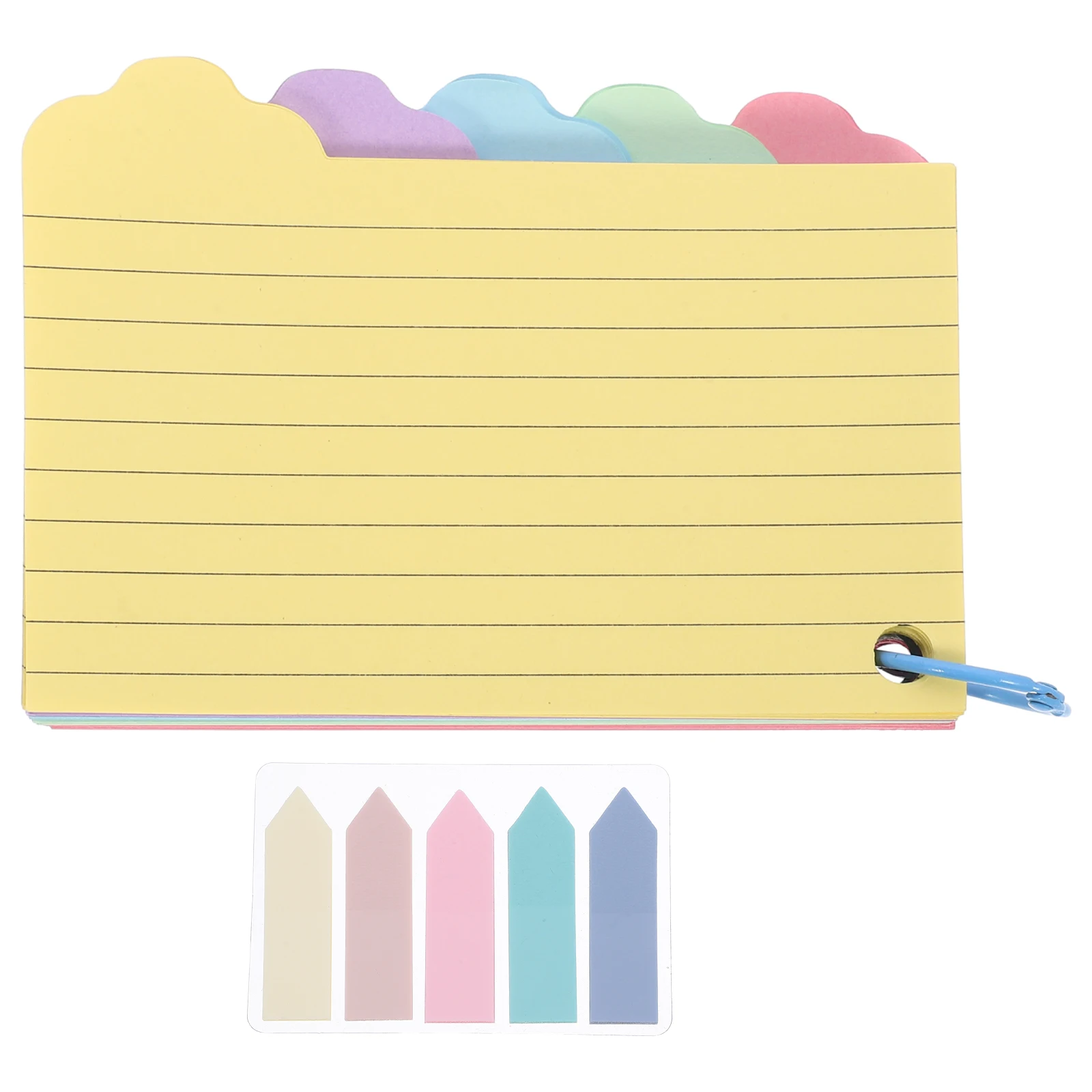 

Colored Index Cards Pre Hole Punched Rings Blank Flashcards Notepad Office Supplies Word Book Learning Memory Cards Portable