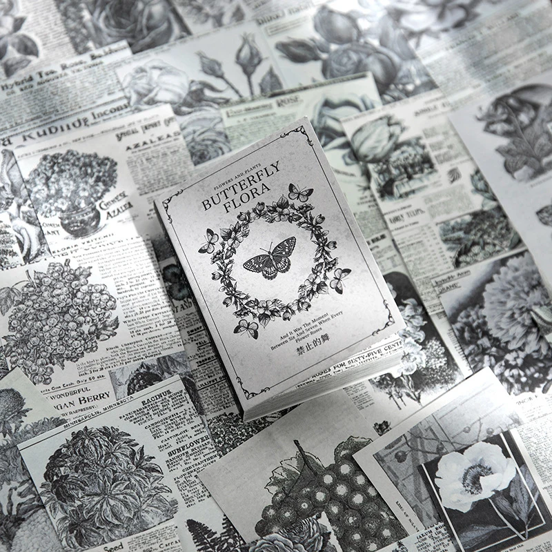 100pcs/book Vintage Miniature Material Mini-Book Set, Retro-Themed Craft Pages, for Journal Collage & Handmade Creation