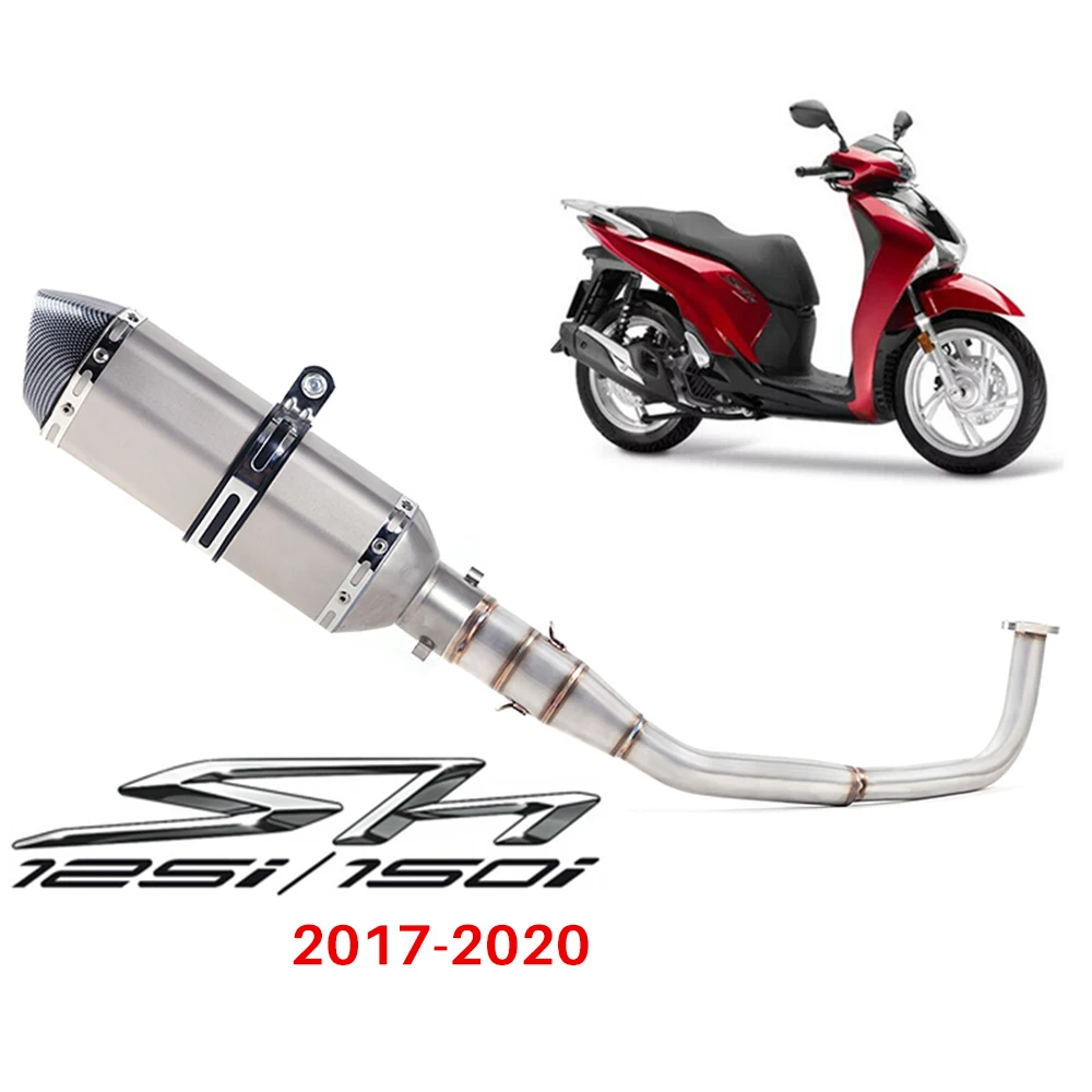 

SH150 SH 150I Motorcycle Exhaust Mascape Full System Slip On Middle Link Pipe Muffler For Honda SH125 SH150i SH125i 2017-2020