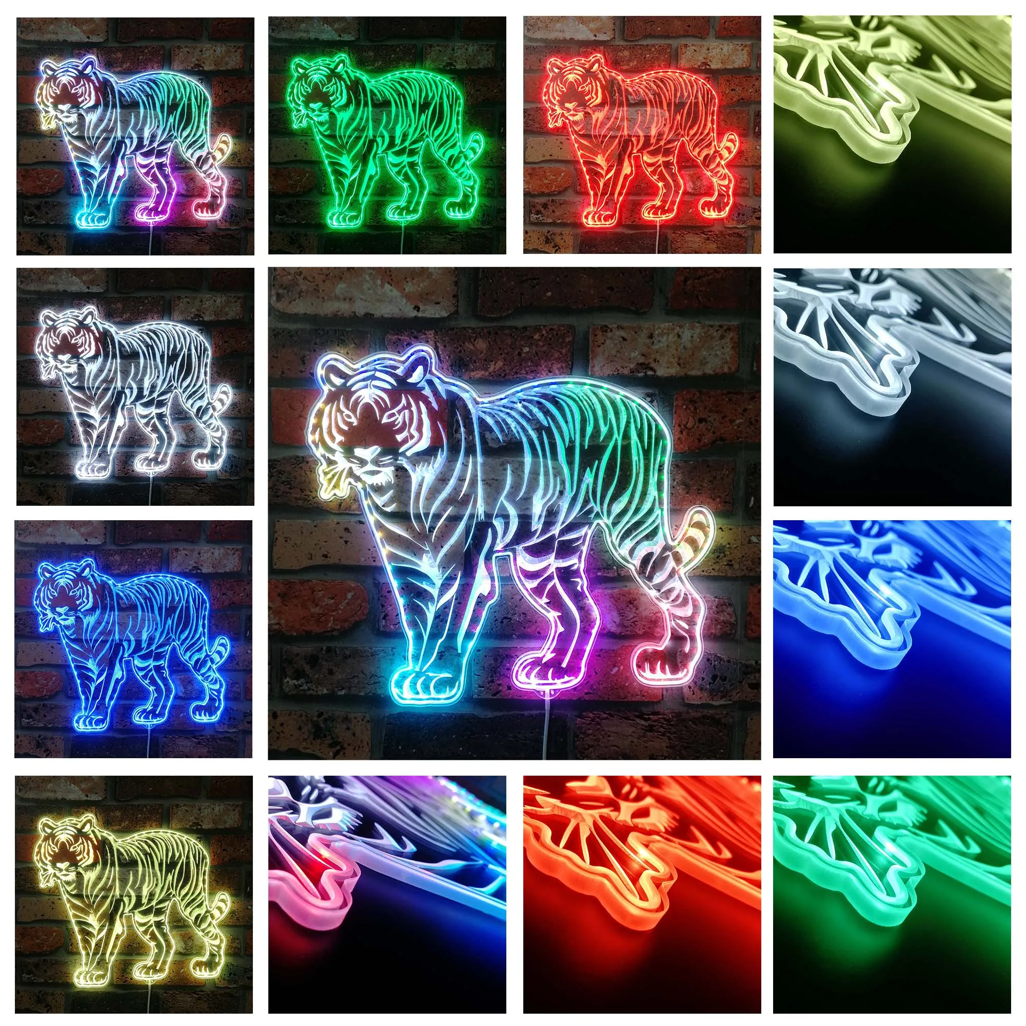 Bengal Tiger Stand RGB Dynamic Glam LED Sign st06-fnd-i0308