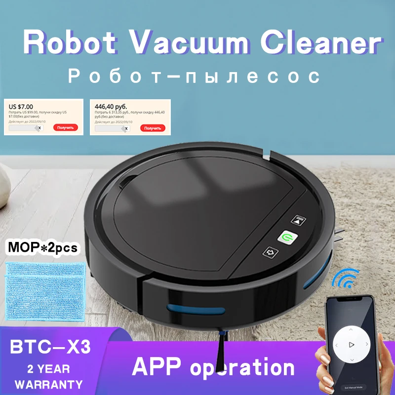 

2500PA Vacuum Cleaner Robot Smart Remote Control Auto Cleaning Machine Floor Sweeping Wireless Wet Dry For Home Vacuum Cleaner