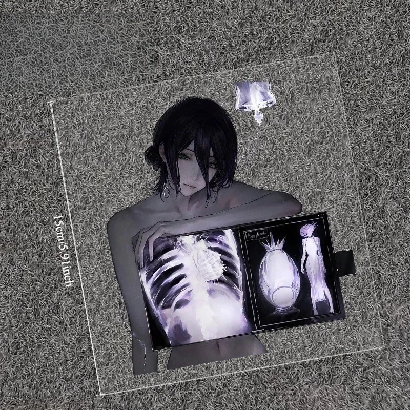 Waterproof Reflective Chainsaw Man Reze Anime Vinyl Decal Scratch Resistant X-ray Waifu Sticker for Car Door Window Motorcycle