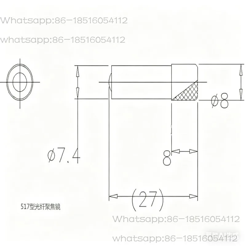 1pcs 517 F-4HA Optical Fiber Sensor Condenser Lens Light Spot 0.5mm Focal Length 15mm Reflective Lens