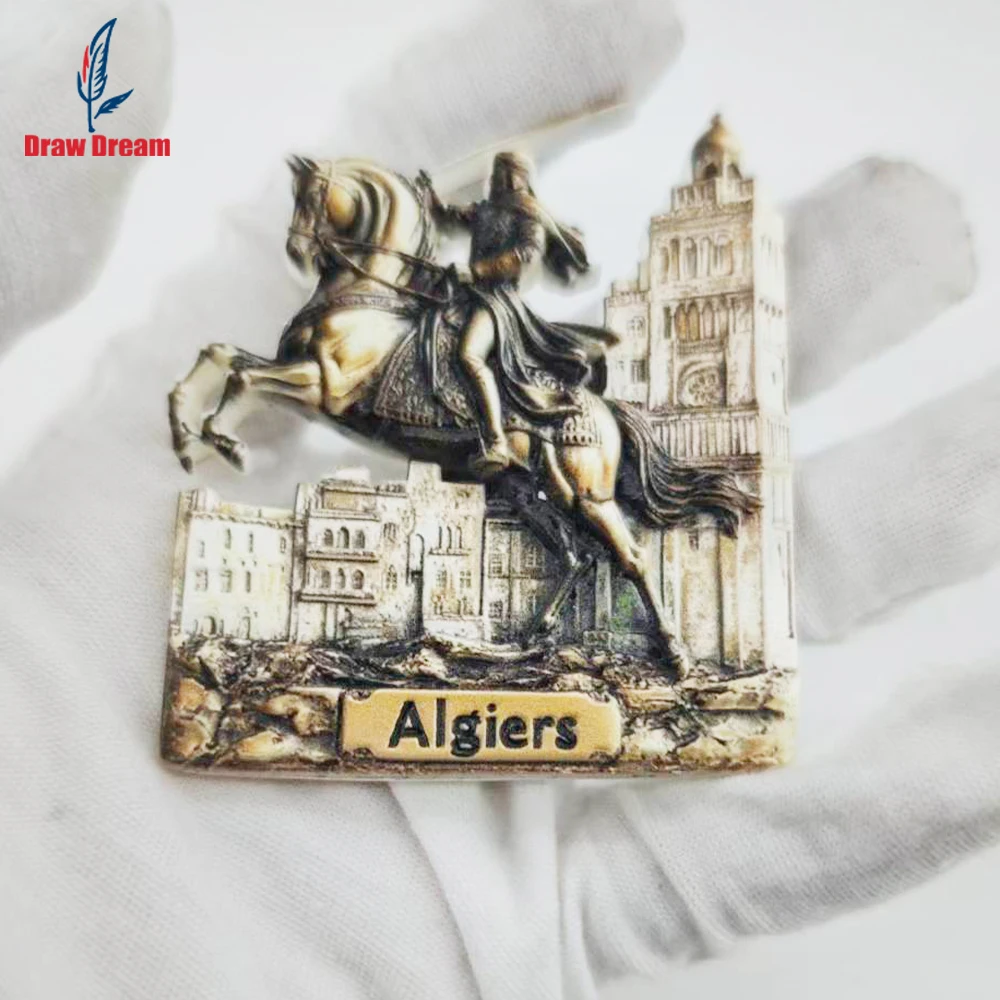 1Pc Algiers Refrigerator Magnet World Travel Souvenir Collection Suitable for Home and Office Decoration, Personalized Exclusive Travel Souvenir Magnetic Refrigerator Magnet, Home Decoration, Kitchen, Room, Office, Cabinet Crafts Gift, Holiday Souvenir, Exquisite Small Gift