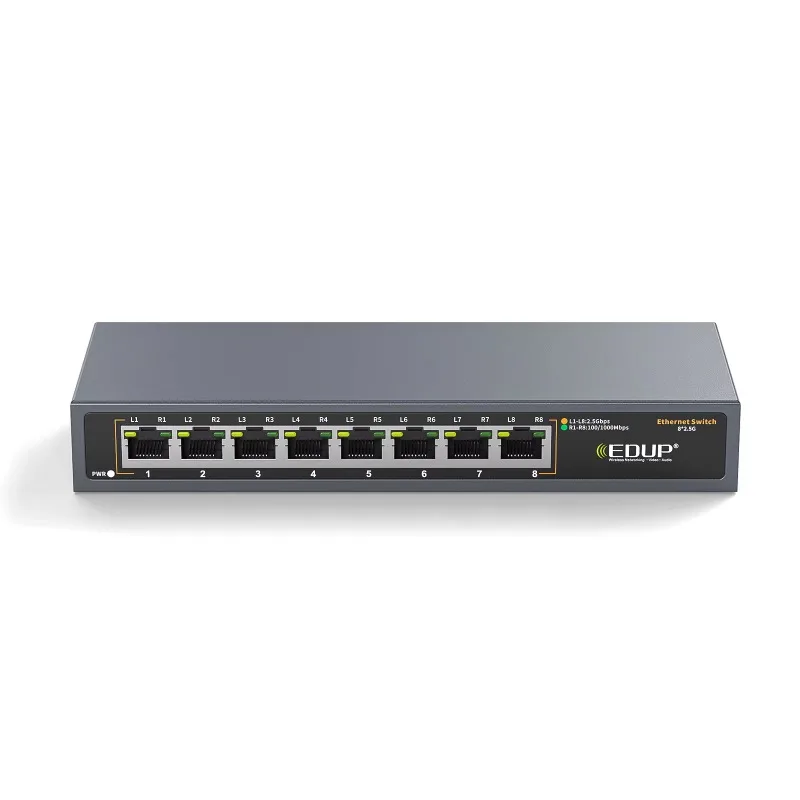 8-Ports 2.5GbE 2.5 Gigabit Ethernet Switch 100/1000/2500Mbps Industrial Ethernet Network Switch