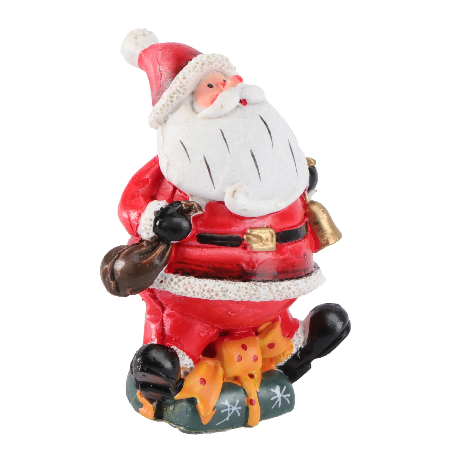 1Pcs Resin Santa Claus Adornment Christmas Desktop Ornament Festive Micro Landscape Decoration for Home Office Xmas Party