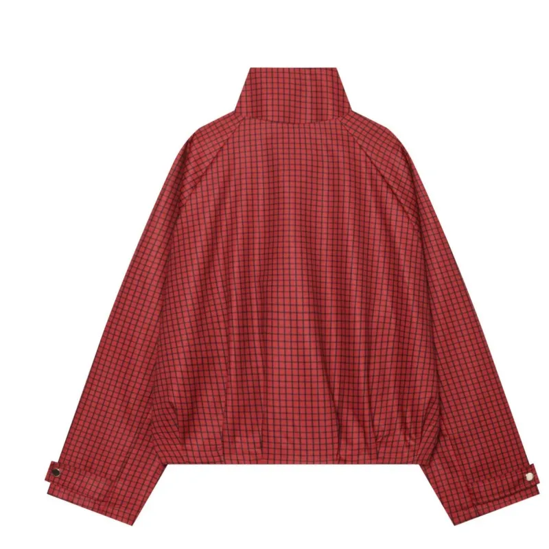 Women's 2025 Autumn New Lightweight style Elegant Long-sleeved lapel-lined plaid coat Female Fashion Style Loose Blouses