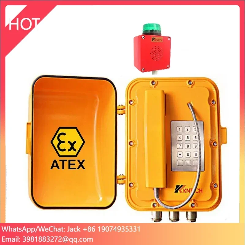 

KNTECH Industrial Hazardous Areas Outdoor VoIP SIP IP ATEX Explosion Proof Telephone for Oil&Gas