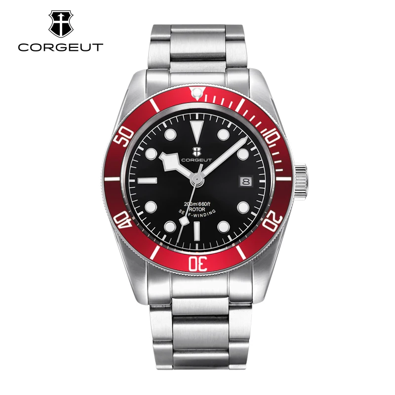 41MM Corgeut Men Mechanical Wristwatch Luxury nh35 Automatic Watches 100m waterproof Sapphire Glass Watch for Men Luminous Reloj