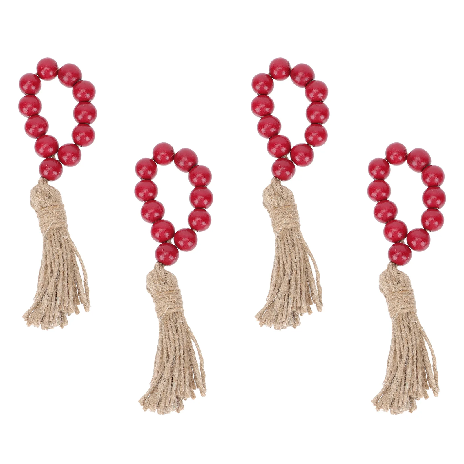 

4pcs Wooden Bead Rings Natural Wood Beads Farmhouse Napkin Holders Handmade Wood Napkin Buckles Table Setting Decor Wall Charms