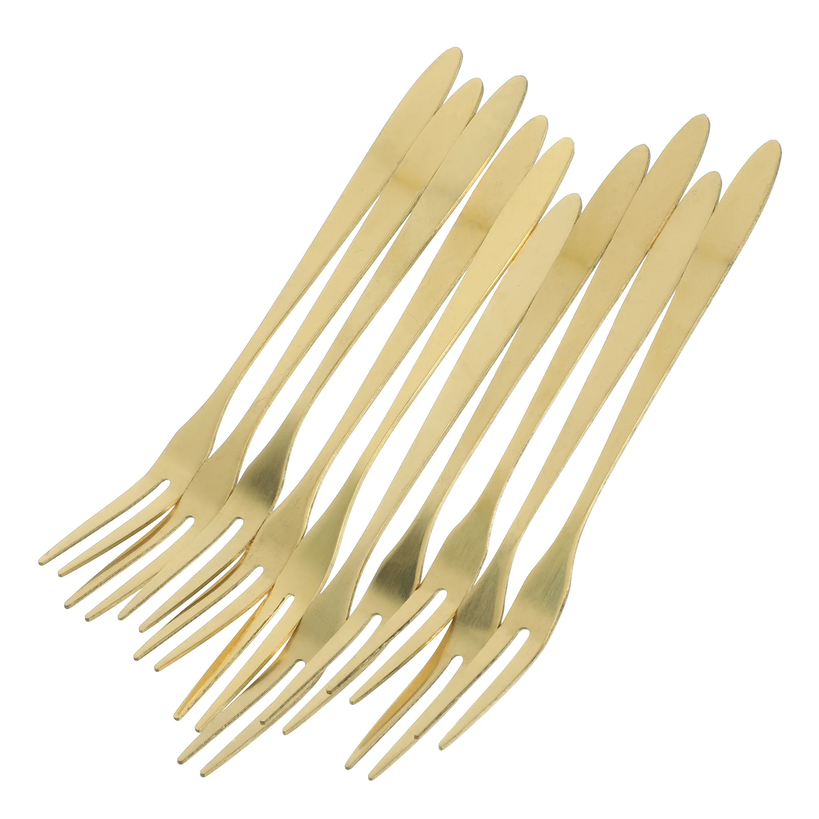 

10Pcs Stainless Steel Fruit Forks Reusable Two Prongs Salad Forks Rose Gold for Hotel Bar Ktv Party Supplies and Everyday Use