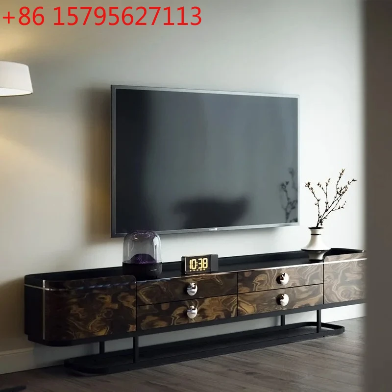 

Living room retro furniture French solid wood locker Floor cabinet Household Italian light luxury cabinet