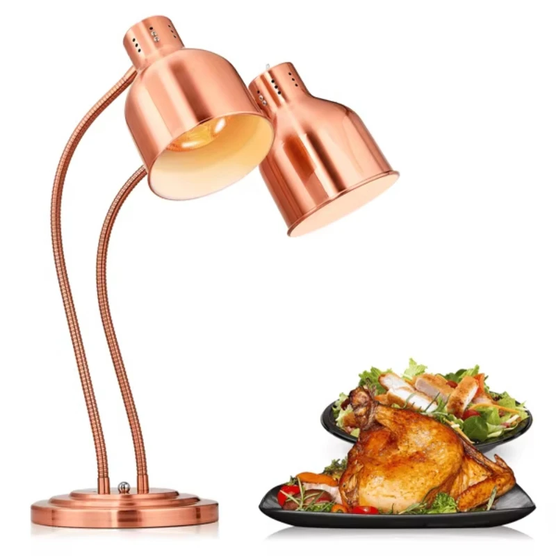 Rose Gold 500W Double Head Food Heater, Buffet Display Area