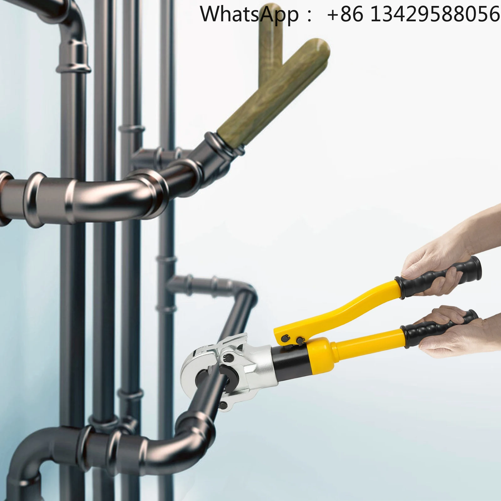 

Alicates presión tubería hidráulica 8 toneladas, herramienta prensado tubos tipo TH con troqueles 16, 20, 25,