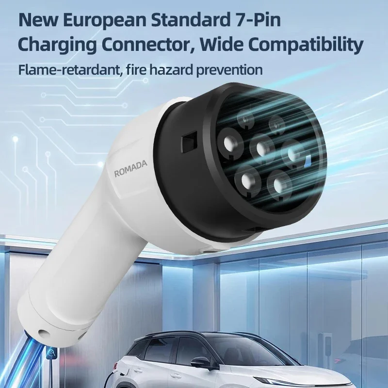 ROMADA 16A 3.5KW Type 2 EV Charging Cable, IP66 Waterproof EU Plug Portable Charger for Electric Car (3-20M Length) view 3