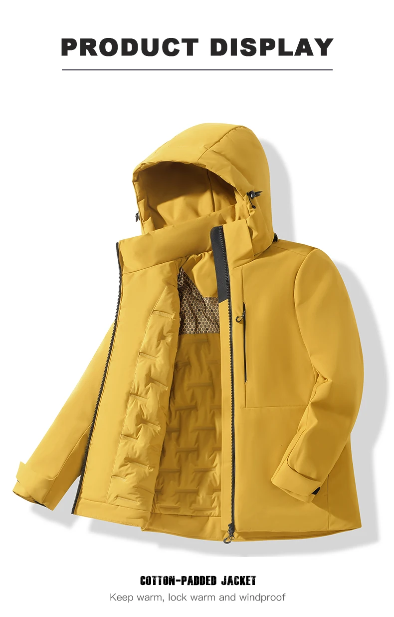 LNGXO Herren- und Damen-Skianzug, wasserdichte, thermische Snowboardjacke, Skijacke, Kletterjacke, Wanderjacke, mit Graphen-Innenfutter, wattiert. – Detail 15