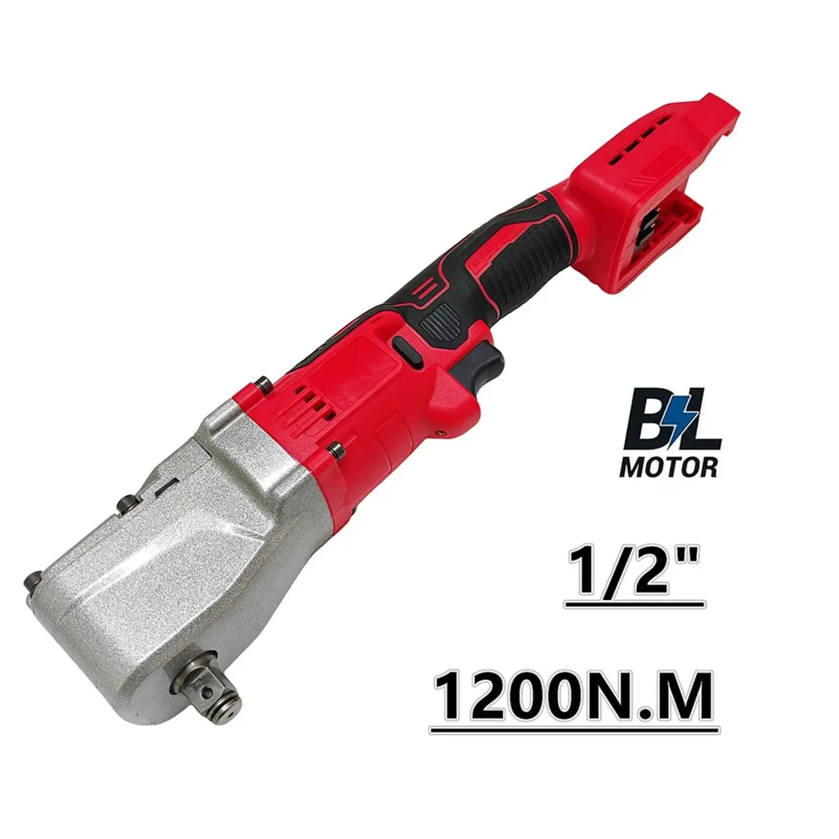

Brushless Electric Wrench 1200N.M Cordless 1/2'' Driver for 18V Battery for Home DIY