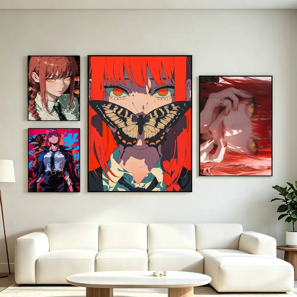Chainsaw Man character Makima Poster High Quality Dorm Living Room Aesthetic Wall Decoration Painting Stickers Gift