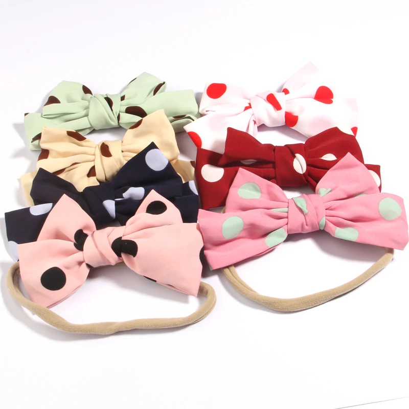 

50Pcs 4.8" 12cm Girl Boutique Grosgrain Ribbon Bow Elastic Hair Tie Rope Hair Band bows with kids Hair Accessories