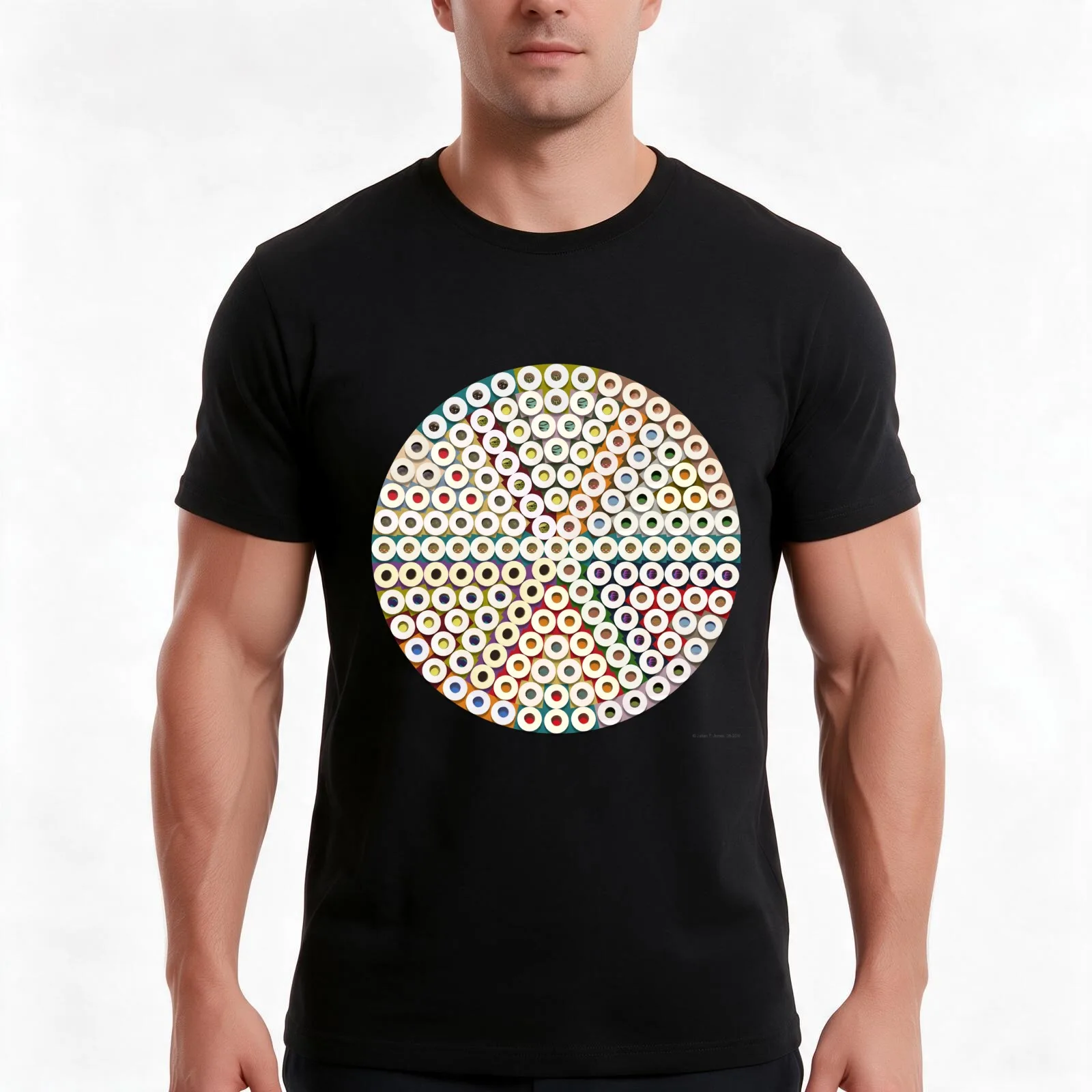 167 Toilet Rolls 06, abstraction, art print. T-Shirt, Summer Casual Cotton Tee, Oversized Streetwear Tops, Vintage Graphic Print