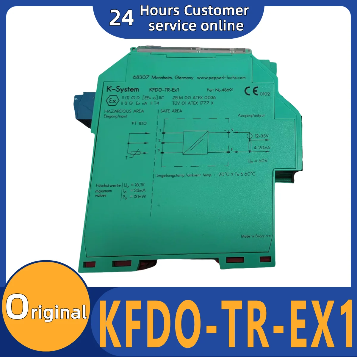 

Brand new original safety isolation barrier relay KFDO-TR-EX1