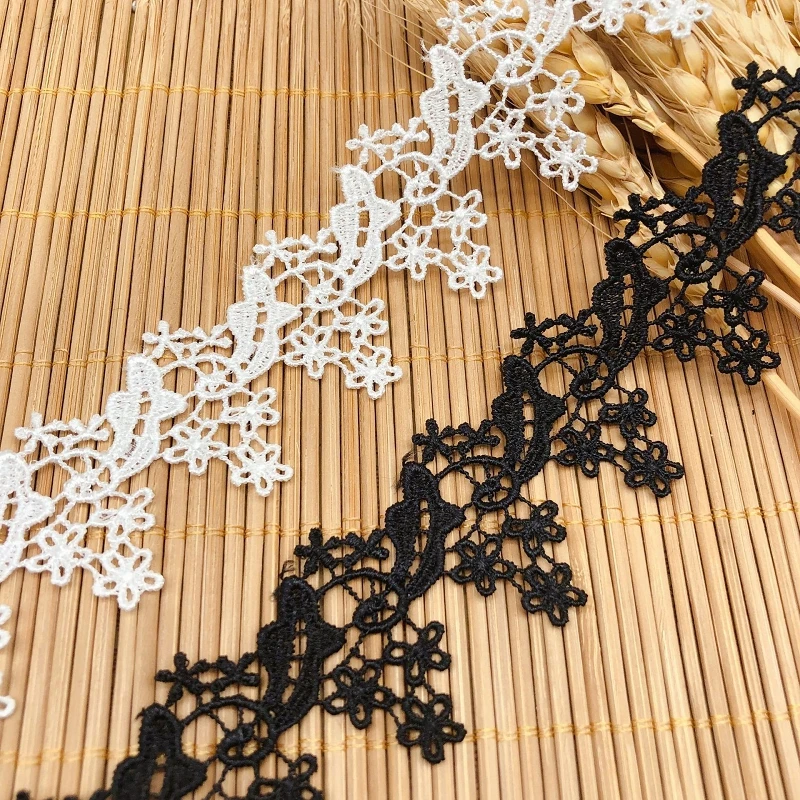 29Yards Water Soluble Lace Trim Black White Dress Home Textiles Curtains Decor DIY Garment Trimmings