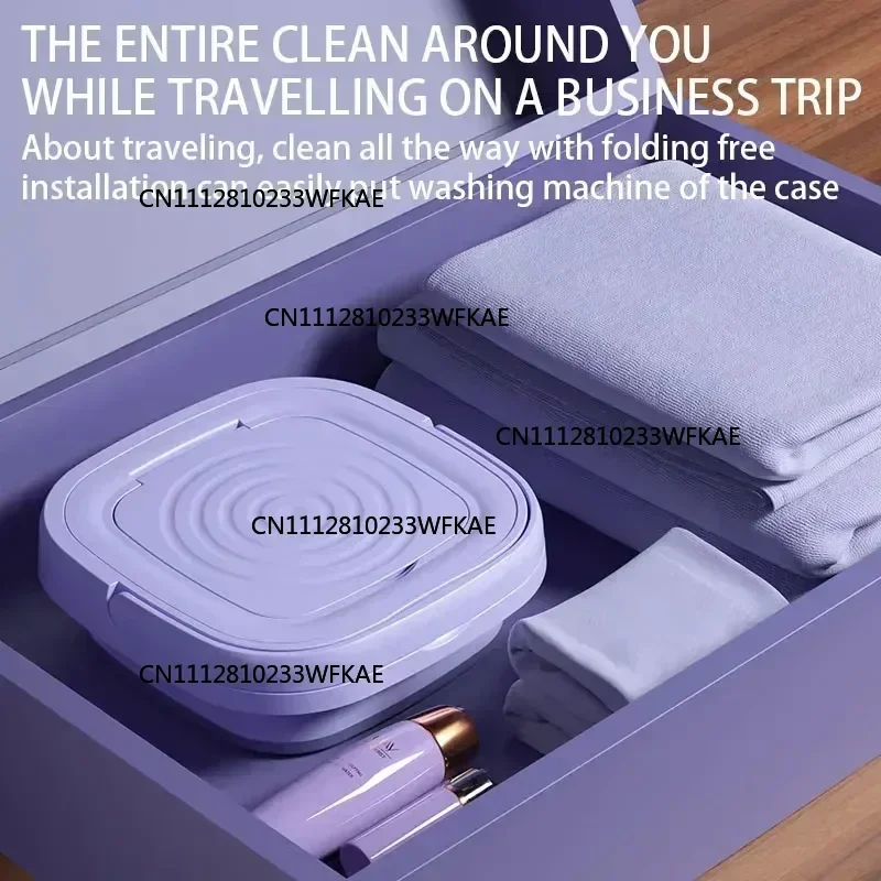 8L Foldable Mini Washing Machine Spin Dryer Portable Small Washer for Socks Underwear Lingerie Space-saving Household Appliance