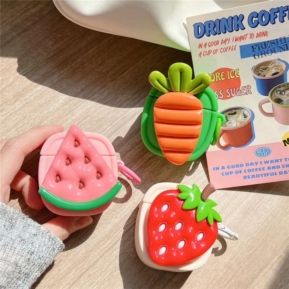 Cute Cartoon Simulated Vegetables Fruits Bluetooth Headphone Case For Airpods 1/2/3/Pro/Pro2 Bullet Cover Headphone Case