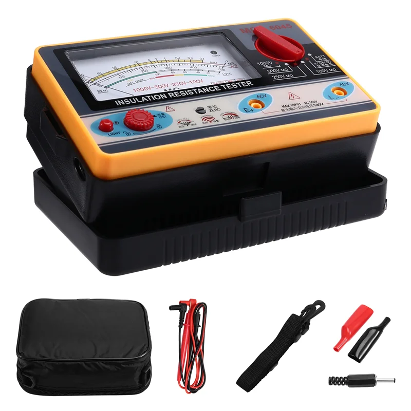 ABWP-TY6045 절연 저항기 디지털 저항계 휴대용 테스터 메가미터 0-2000MΩ 100V/250V/500V/1000V 고정밀