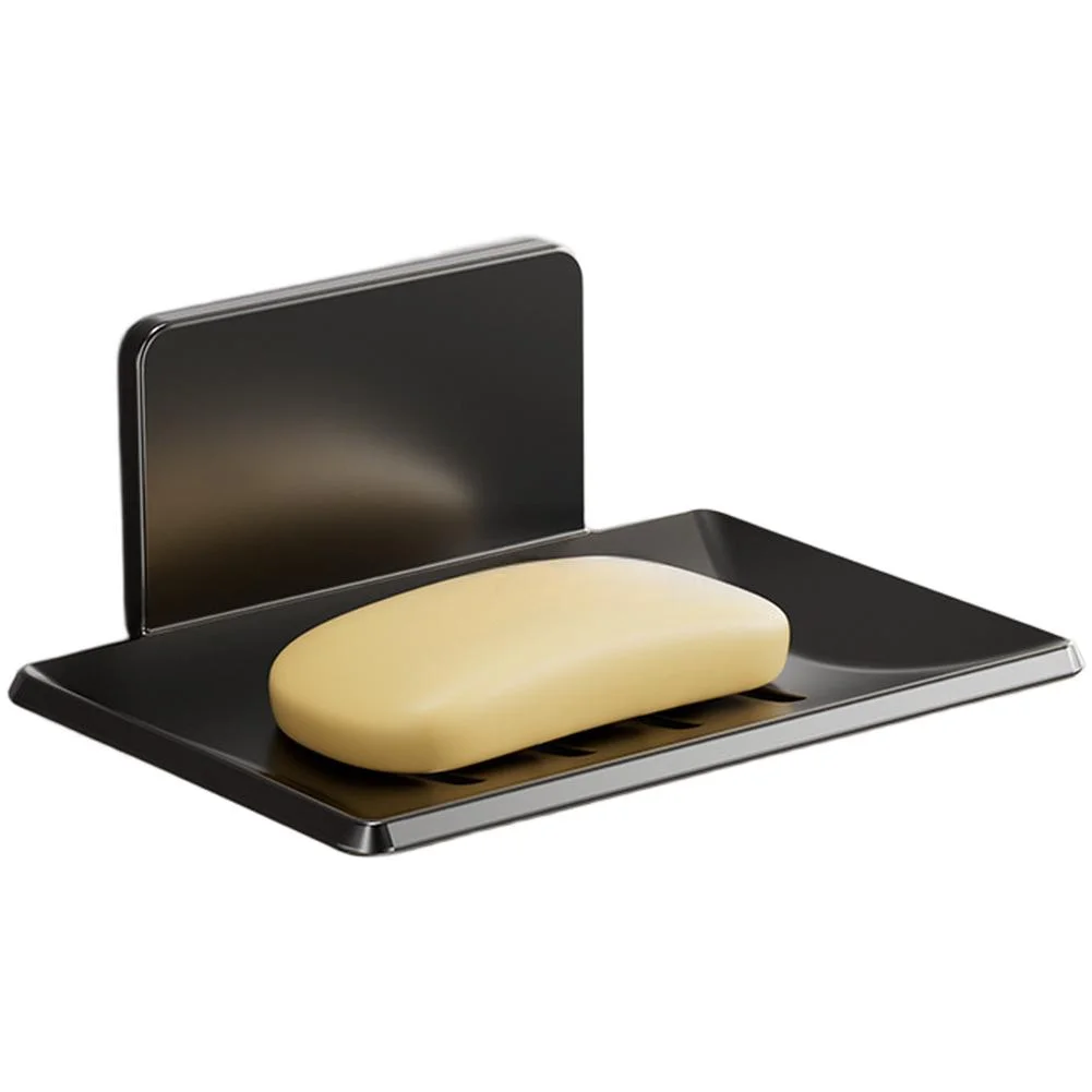 Soap Dish Holder Wall Mount with Slotted Drainage Design Aluminum Alloy Body Peel and Installation No Drilling Required