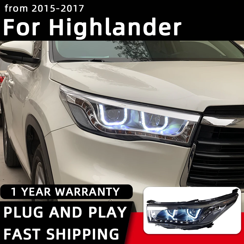 

Headlight For Toyota Highlander LED Headlights 2015-2017 Head Lamp Car Styling DRL Signal Projector Lens Automotive Accessories