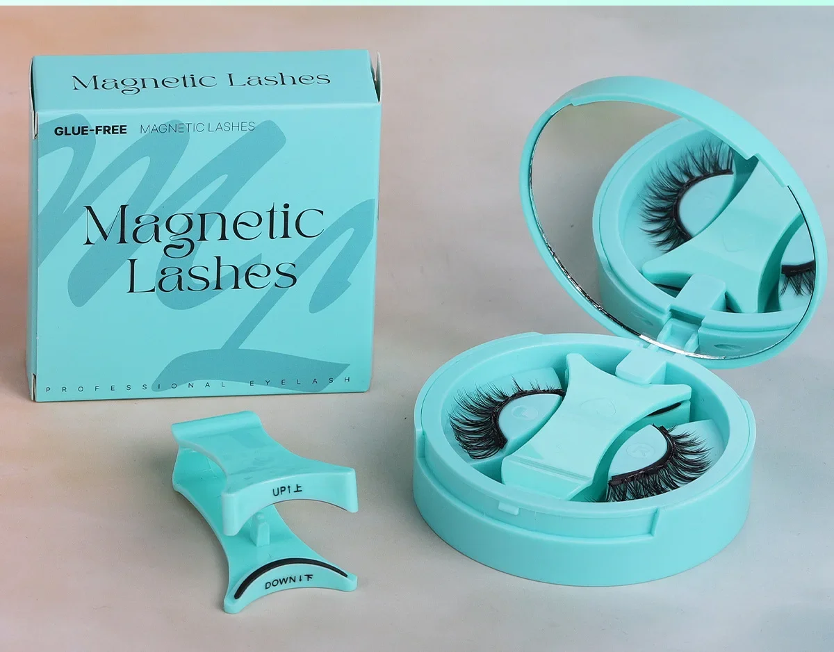 Magnetisches Set mit wiederverwendbaren, 3D-Formwimpern, die ohne Klebstoff aufgetragen werden können, wasserfest und mit natürlichem Aussehen, inklusive praktischem Applikator für unterwegs. – Detail 29