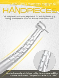 ทันตกรรม LED Handpiece ความเร็วสูงหมุนสูงแรงบิดขนาดใหญ่หัว 2/4 หลุม Turbine เคล็ดลับแสงเครื่องมือทันตแพทย์ทันตกรรมวัสดุ