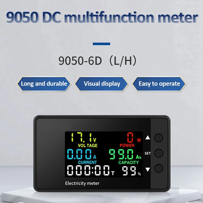 6-In-1 Voltmeter Ammeter DC 7.5-100V Wattmeter LED Digital Electric Meter Multifunctional Voltage Current Meter